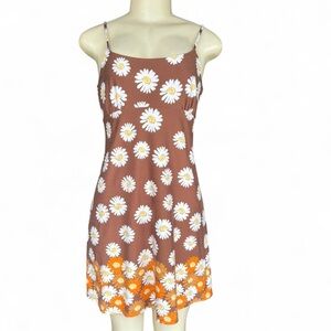 Altar'd State Brown and White Floral Dress